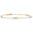 14K Two-tone Polished  w/1in ext. Anklet