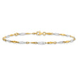 14K Two-tone Polished Fancy Link Anklet
