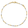 14K Two-tone Polished Fancy Link Anklet