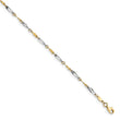14K Two-tone Polished Fancy Link Anklet