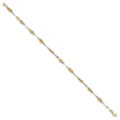 14K Two-tone Polished Fancy Link Anklet