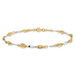 14K Two-tone Polished Fancy Link Anklet