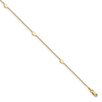 14K Polished  w/1in ext. Anklet