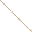 14K Polished w/1in ext. Anklet