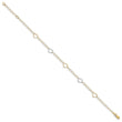 14K Two-tone Polished Heart with 1in ext. Anklet