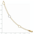14K Two-tone Polished Heart with 1in ext. Anklet