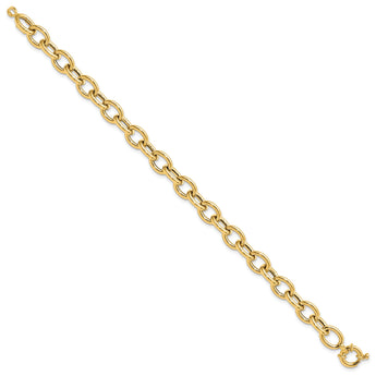 14K Polished Cable Oval Link Bracelet