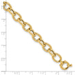 14K Polished Cable Oval Link Bracelet