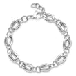 14K White Gold Polished Fancy Link w/ .5 inch ext Bracelet
