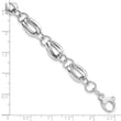 14K White Gold Polished Fancy Link w/ .5 inch ext Bracelet