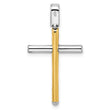 14K Two-tone Polished Cross Pendant