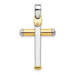 14K Two-tone Polished Cross Pendant