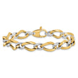 14K Two-tone Polished Fancy Link Bracelet