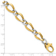 14K Two-tone Polished Fancy Link Bracelet