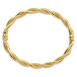 14K Polished and Textured Twist Bangle