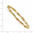 14K Polished and Textured Twist Bangle