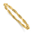14K Polished and Textured Twist Bangle