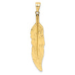14K Feather Pendant