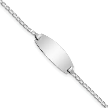 14k White Gold Oval Curb ID Bracelet