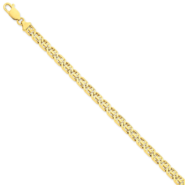 14K Gold Polished Fancy Link Bracelet with Lobster Clasp - 7