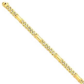 14K Yellow Gold Hand-Polished Fancy Link Necklace 20 Elegant and Solid - 22