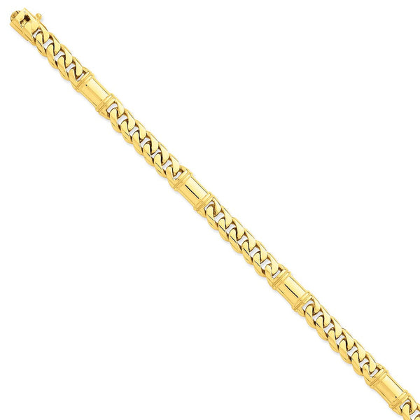 14K Yellow Gold Hand-Polished Fancy Link Necklace 20 Elegant and Solid - 22