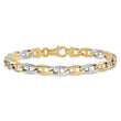 14K Two-tone 8.25 inch 6.6mm Hand Polished Fancy Flat Anchor Link with Fancy Lobster Clasp Bracelet