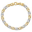 14K Two-tone 8.25 inch 6.6mm Hand Polished Fancy Flat Anchor Link with Fancy Lobster Clasp Bracelet