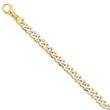 14K Two-Tone Gold Fancy Link Necklace Hand-Polished Elegant 18 - 18