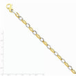 Sophia Jewelers 14K Two-Tone Gold Necklace with Polished Satin Fancy Link - 22