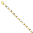 Sophia Jewelers 14K Two-Tone Gold Necklace with Polished Satin Fancy Link - 22