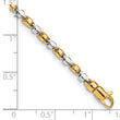 14K Two-tone 7 inch 2.6mm Hand Polished Fancy Link with Lobster Clasp Bracelet