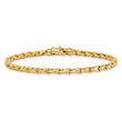 14K 7 inch 3.4mm Hand Polished Fancy Link with Lobster Clasp Bracelet