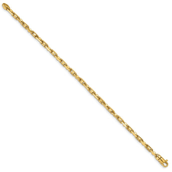 14K 7.25 inch 3.8mm Polished Fancy Link with Lobster Clasp Bracelet