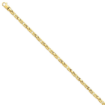 14K Gold Byzantine Bracelet with Hand-Polished Solid Links - 8.5