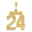 14k Large Brushed  Diamond-cut Number 24 Charm