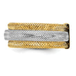 14k Two-tone Polished/Textured Stretch Ring