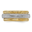 14k Two-tone Polished/Textured Stretch Ring