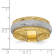 14k Two-tone Polished/Textured Stretch Ring