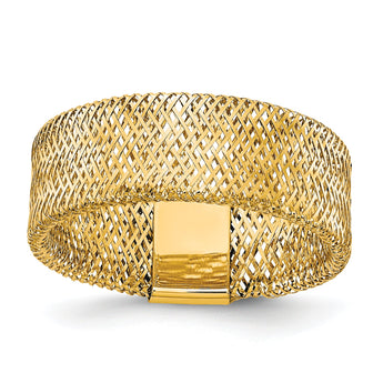 14k Polished/Textured Stretch Ring