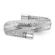 14K White Gold Mesh Bypass Stretch Ring