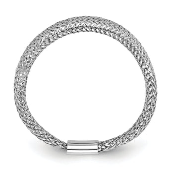 14K White Gold Mesh Tapered Stretch Ring