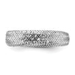 14K White Gold Mesh Tapered Stretch Ring