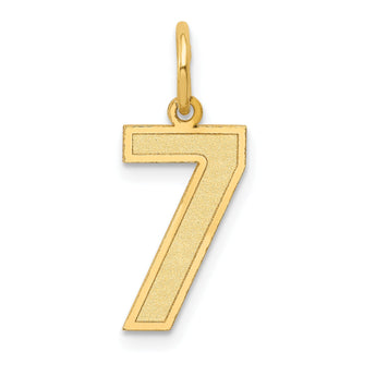 14k Medium Satin Number 7 Charm