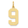 14k Medium Satin Number 9 Charm