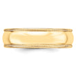 14k Yellow Gold 6mm Milgrain Half Round Wedding Band Size 4