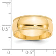 14k Yellow Gold 8mm Milgrain Half Round Wedding Band Size 4
