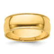 14k Yellow Gold 8mm Milgrain Half Round Wedding Band Size 14