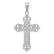 14K White Gold Fleur De Lis Cross Charm