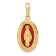 14k Red Enameled Miraculous Medal Pendant